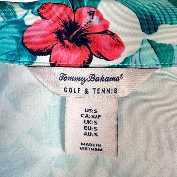 TOMMY BAHAMA Golf & Tennis Tropical Floral Palm Zip-Up Activewear Jacket - Picture 8 of 9